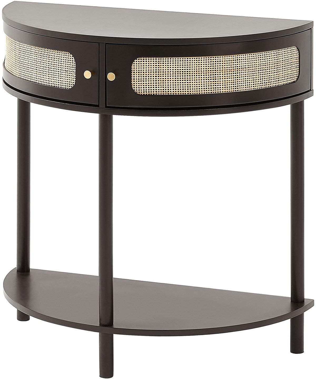 Stolik konsola do przedpokoju korytarza rattan ciemna