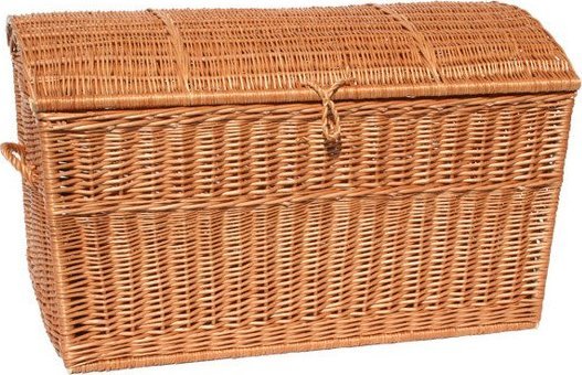 WickerPL Kufer Wiklinowy w Kolorze skrzynia wiklinowa z wiekiem kosz na zabawki 80x48 H50 cm