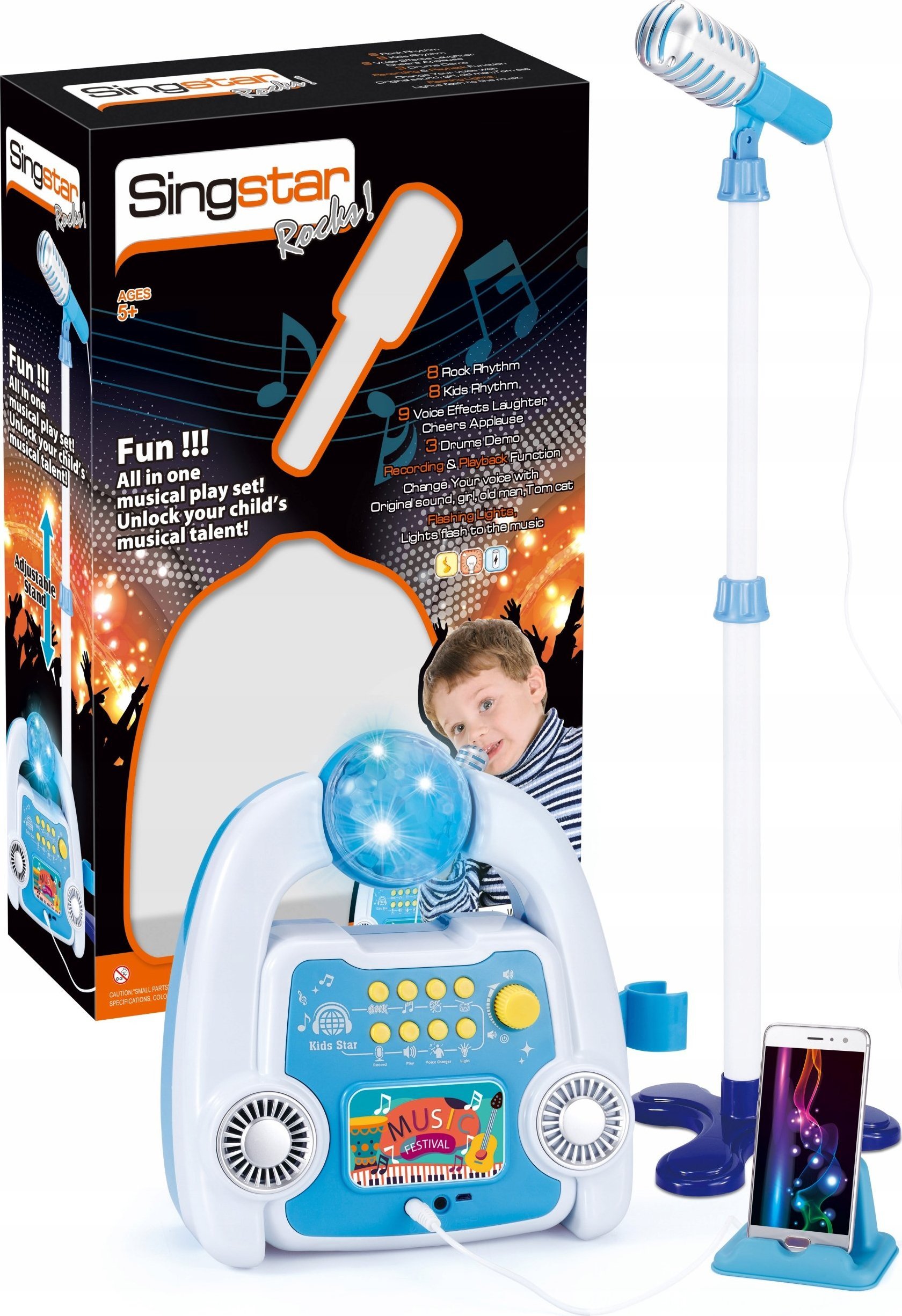 AIG Zestaw Do Karaoke Dla Dzieci Mikrofon Statyw Mp3