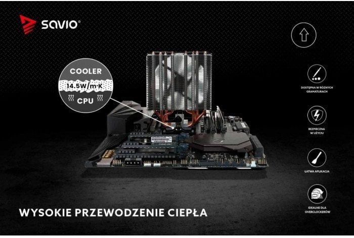 savio Pasta termoprzewodząca Glacier 14,5 W/mK, 4g TG-04