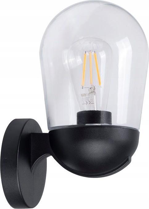 Kinkiet Mdeco Zewnętrzna lampa ścienna SLP8204 szklany kinkiet do ogrodu czarny