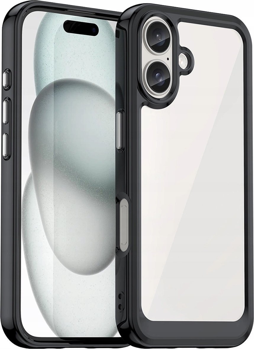 Hurtel Etui Outer Space Case z żelową ramką do iPhone 16 - czarne