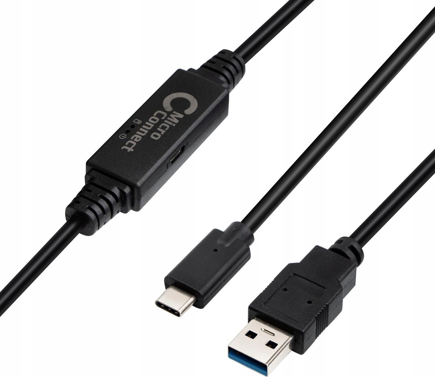 Kabel USB MicroConnect USB-C - USB-A 5 m Czarny (USB3.1CA5AMP)