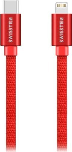 Swissten Kabel USB Typ-C - Lightning 1,2m Czerwony (71525206)