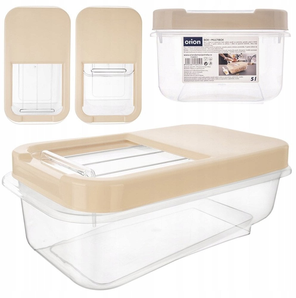 Orion Pojemnik do przechowywania na kapsułki, proszek i karmę beżowy 5 l