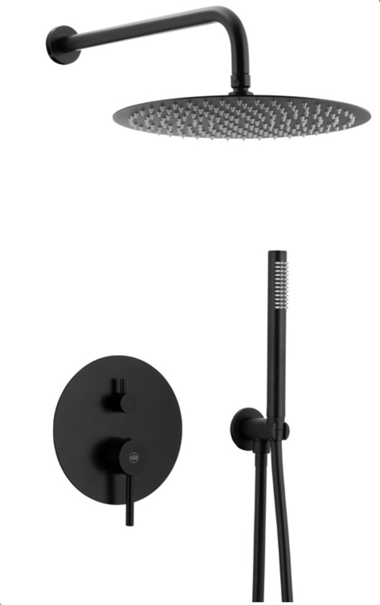 Zestaw prysznicowy KFA Zestaw natryskowy Moza PODTYNKOWY Z BATERIĄ 3 FUNKCYJNĄ, CZARNA (5039-501-81)