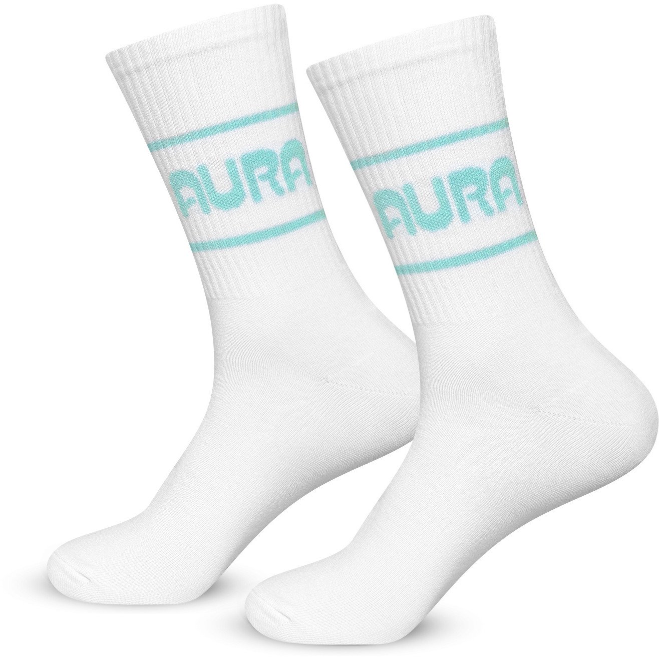 Skarpetki męskie długie białe AURA 4045