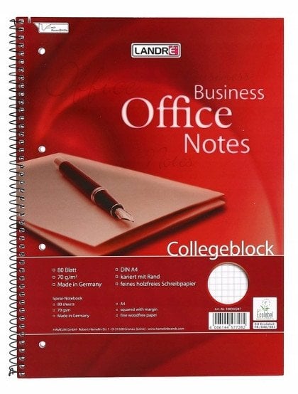 LANDRE Collegeblock Office A4 Abriss kariert
