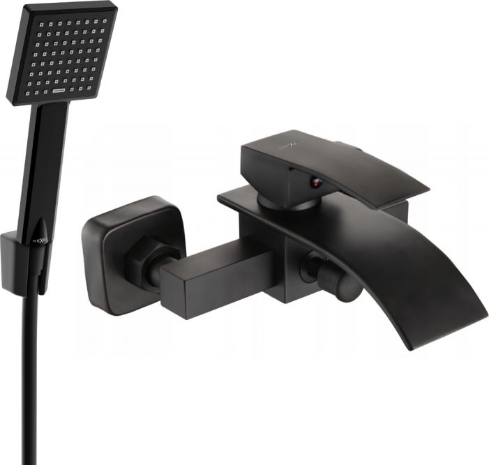 Bateria wannowa Mexen Mexen Aries R45 bateria wannowa z zestawem prysznicowym, czarna - 74483R45-70