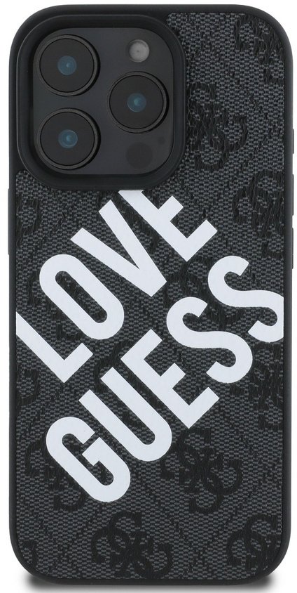 Guess PU Leather 4G Big Love Logo MagSafe Case for iPhone 16 Pro Max Black standard