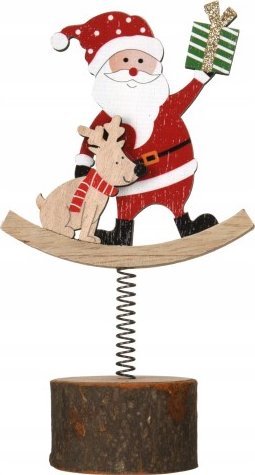 Koopman Figurka świąteczna Mikołaj na pniu ozdoba domowa 18x10 cm