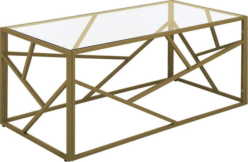 Shumee Stolik kawowy szklany złoty ORLAND