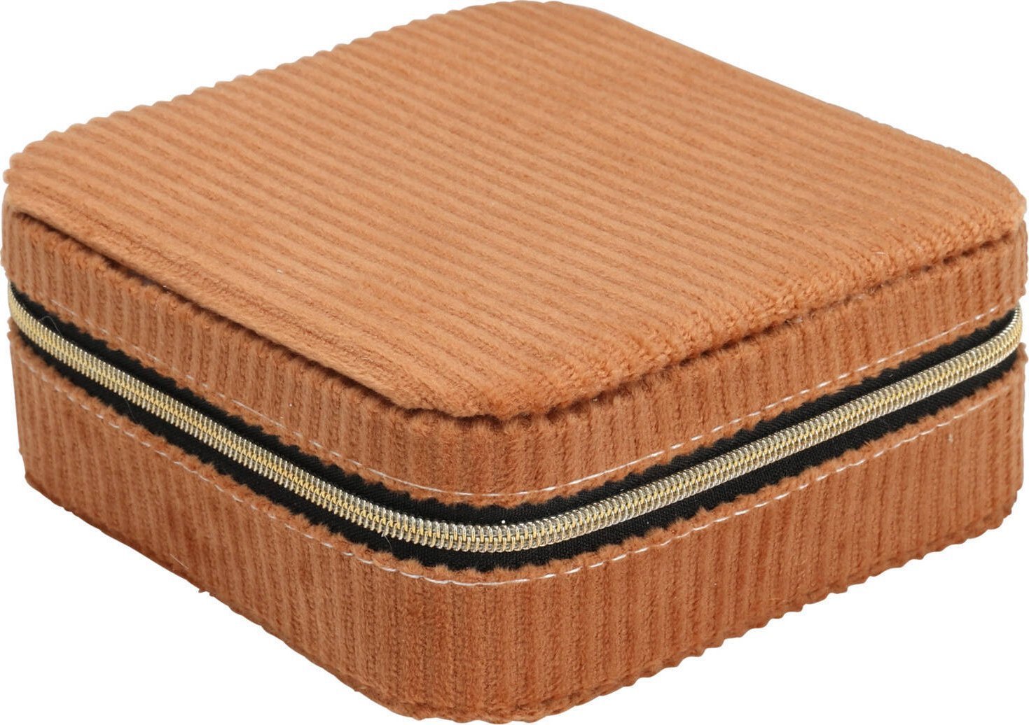 Home Styling Collection Pudełko na biżuterię, sztruks, 12 x 12 x 5 cm