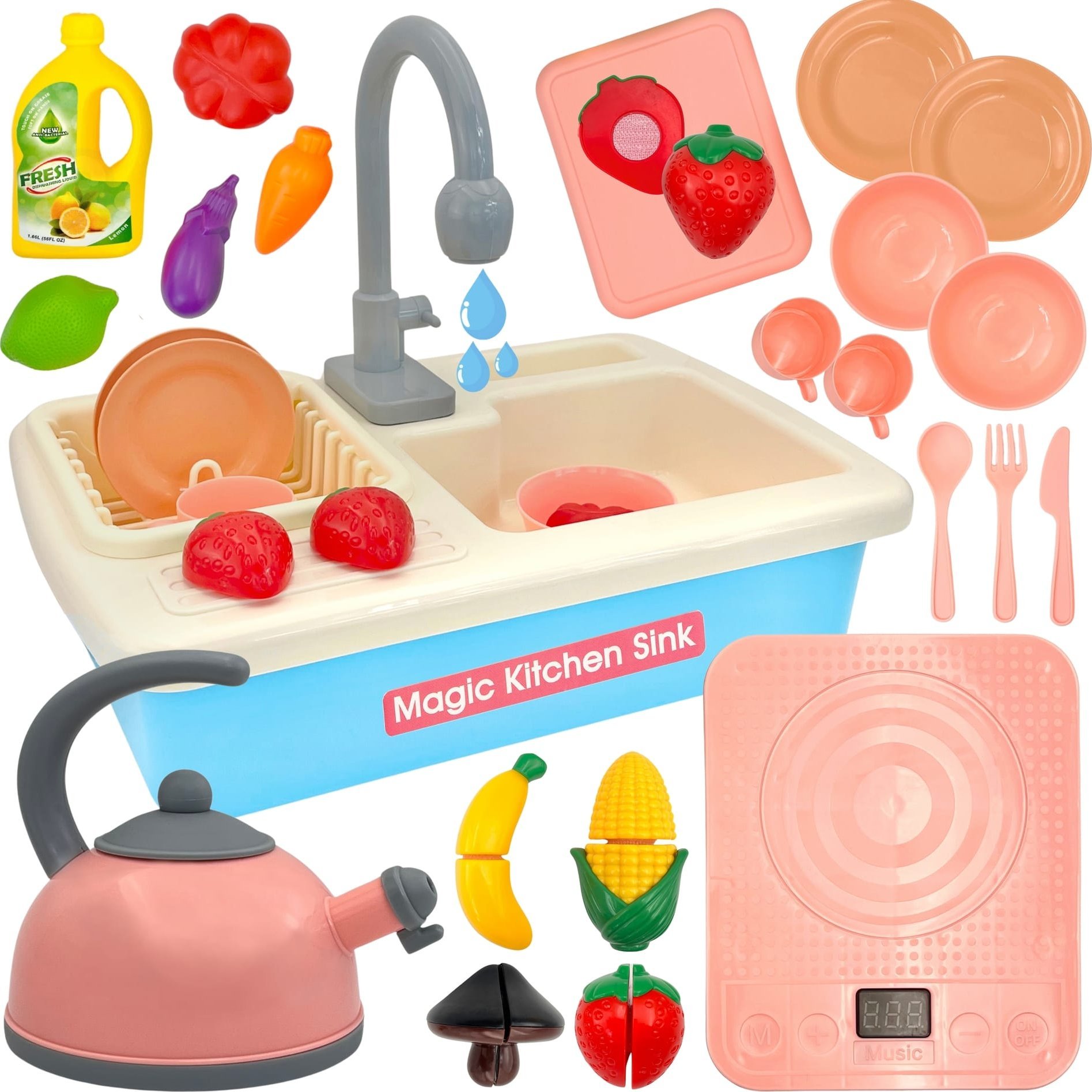 Woopie WOOPIE Zlewozmywak 2w1 Kuchnia Kran z Wodą Niebieski