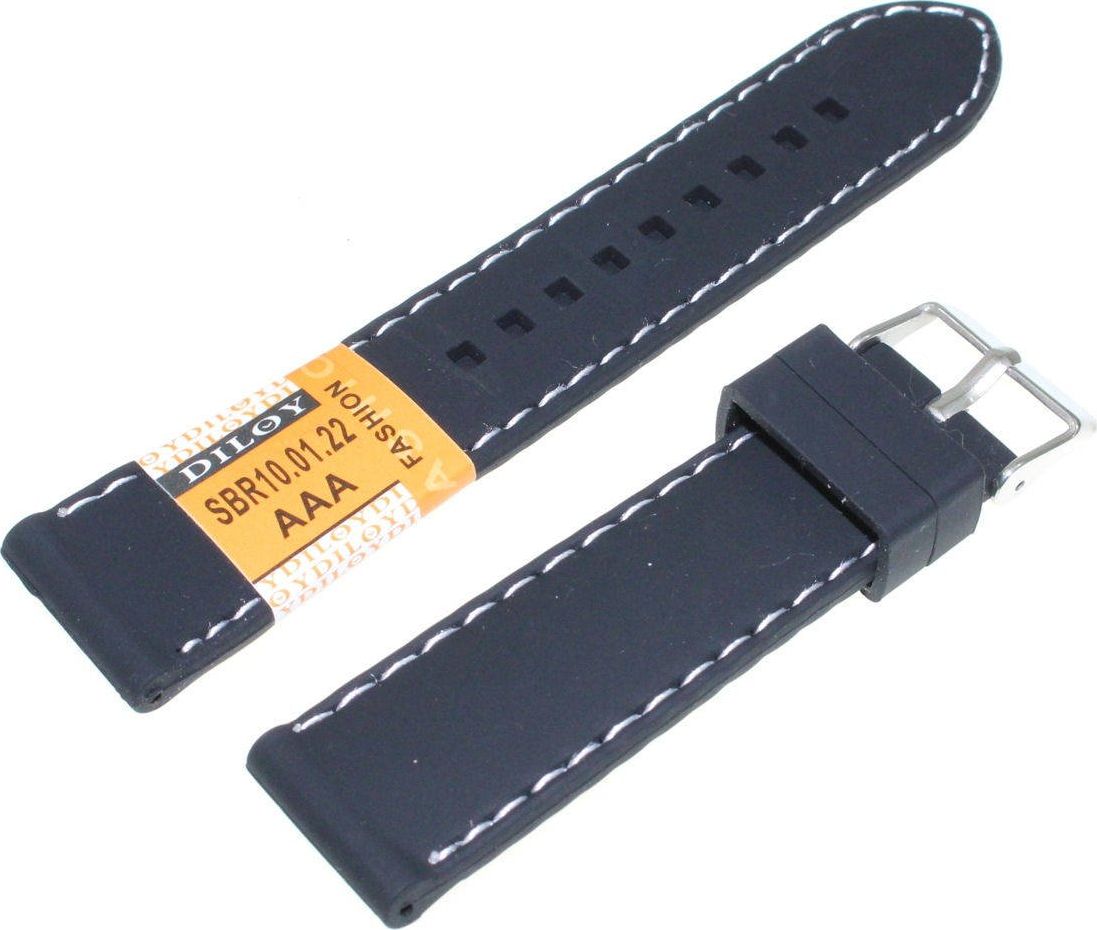 Diloy Silikonowy pasek do zegarka 22 mm Diloy SBR10.22.1