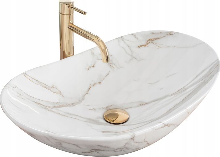 Umywalka Rea Umywalka Nablatowa Misa Royal Kamień Marmur Rea 60cm