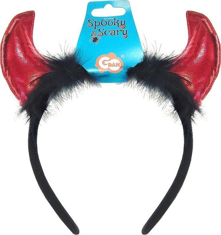 Opaska rogi diabełka z futerkiem