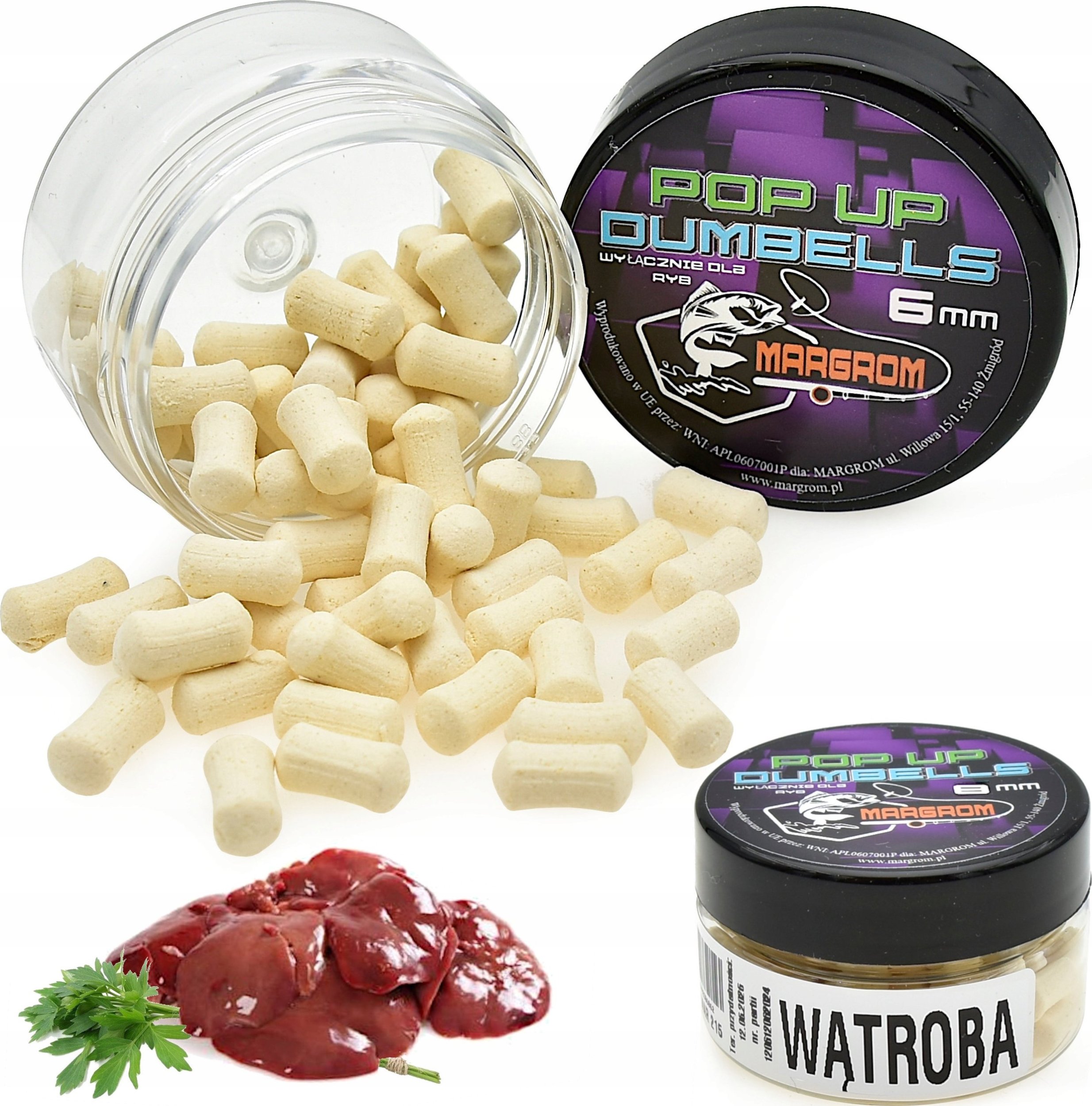 Margrom Dumbells POP UP 6mm WĄTROBA JASNA Method Feeder