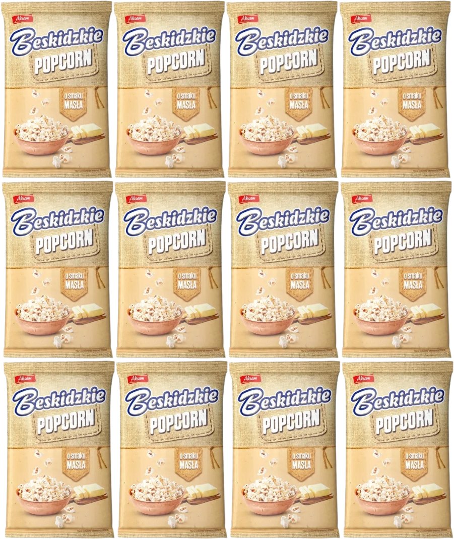 Beskidzkie Popcorn o smaku masła 90 g x 12 sztuk