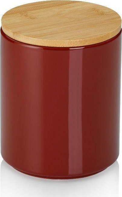 Kela Pojemnik kuchenny ceramika/bambus 1,0 l śred. 12 x 15 cm czerwony