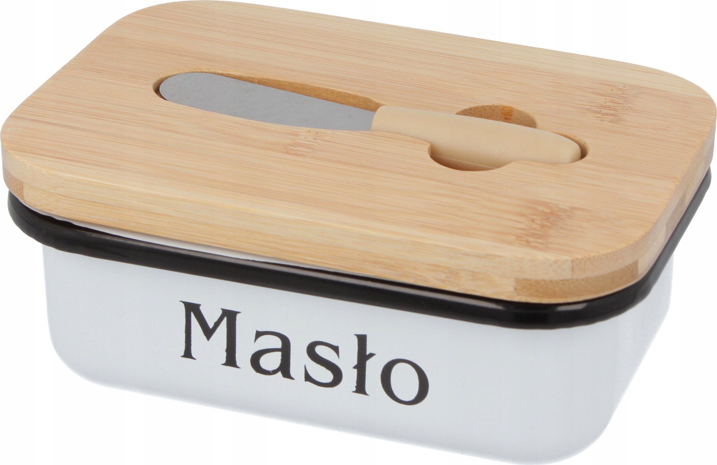 MASELNICZKA STALOWA Z NOŻEM BRUNBESTE BB-2685 CZERWONA