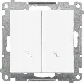 Kontakt-Simon Łącznik schodowy Kontakt-Simon 55 TW6/2.01/111 podwójny moduł 10 AX, 250V~, szybkozłącza biały mat