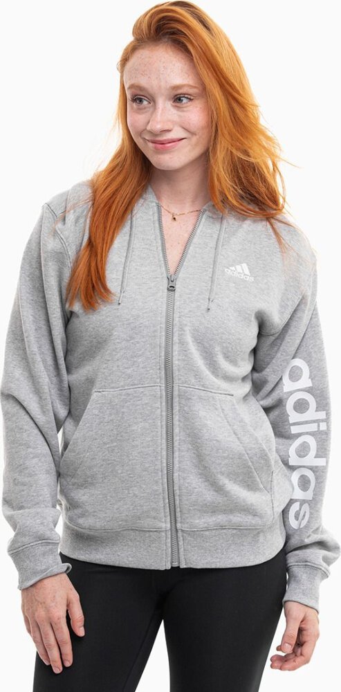 Adidas Bluza damska Essentials Linear Full-Zip French Terry Hoodie szara IC6866 XS