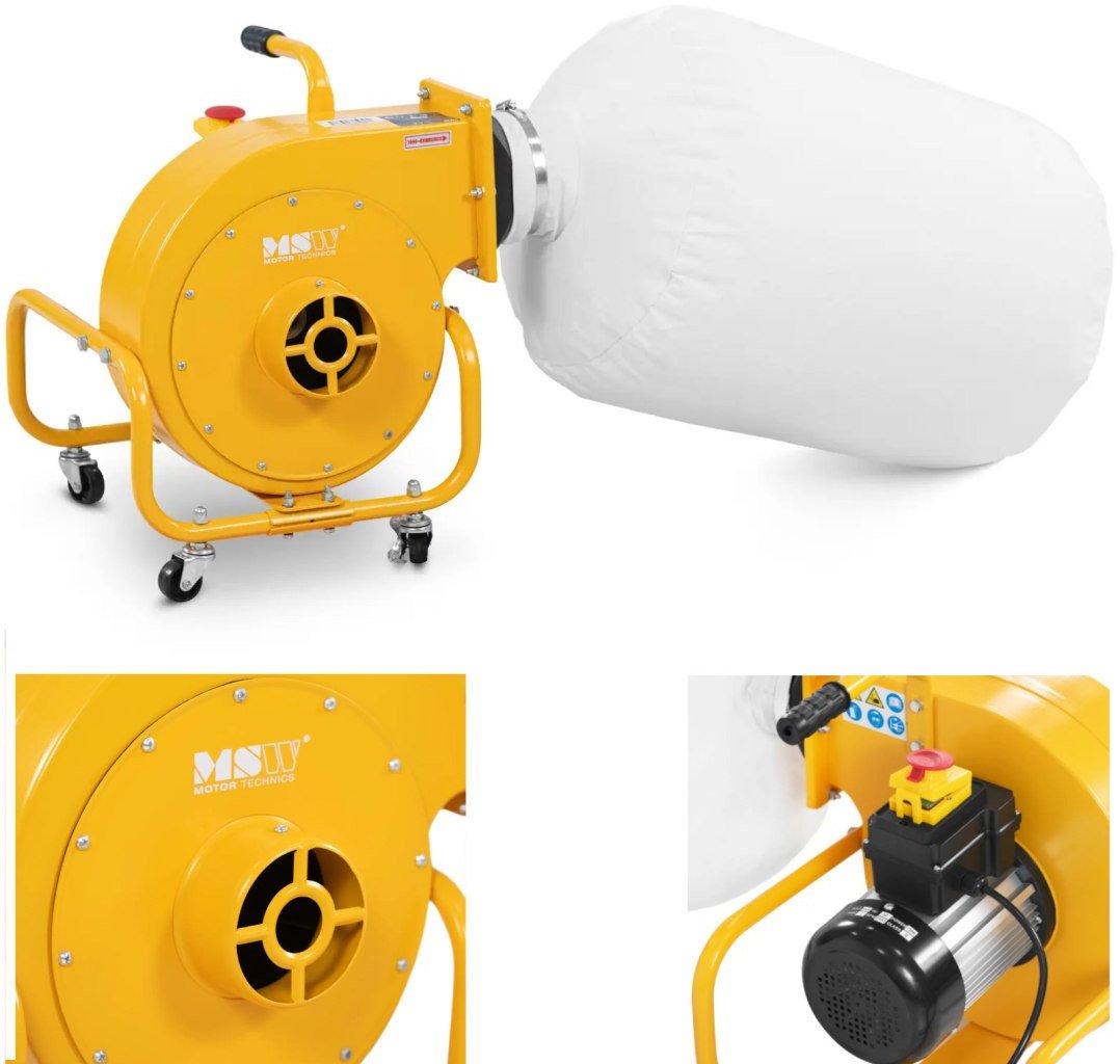 Odciąg pochłaniacz do pyłu trocin wiórów 56 l 850 m3/h MSW