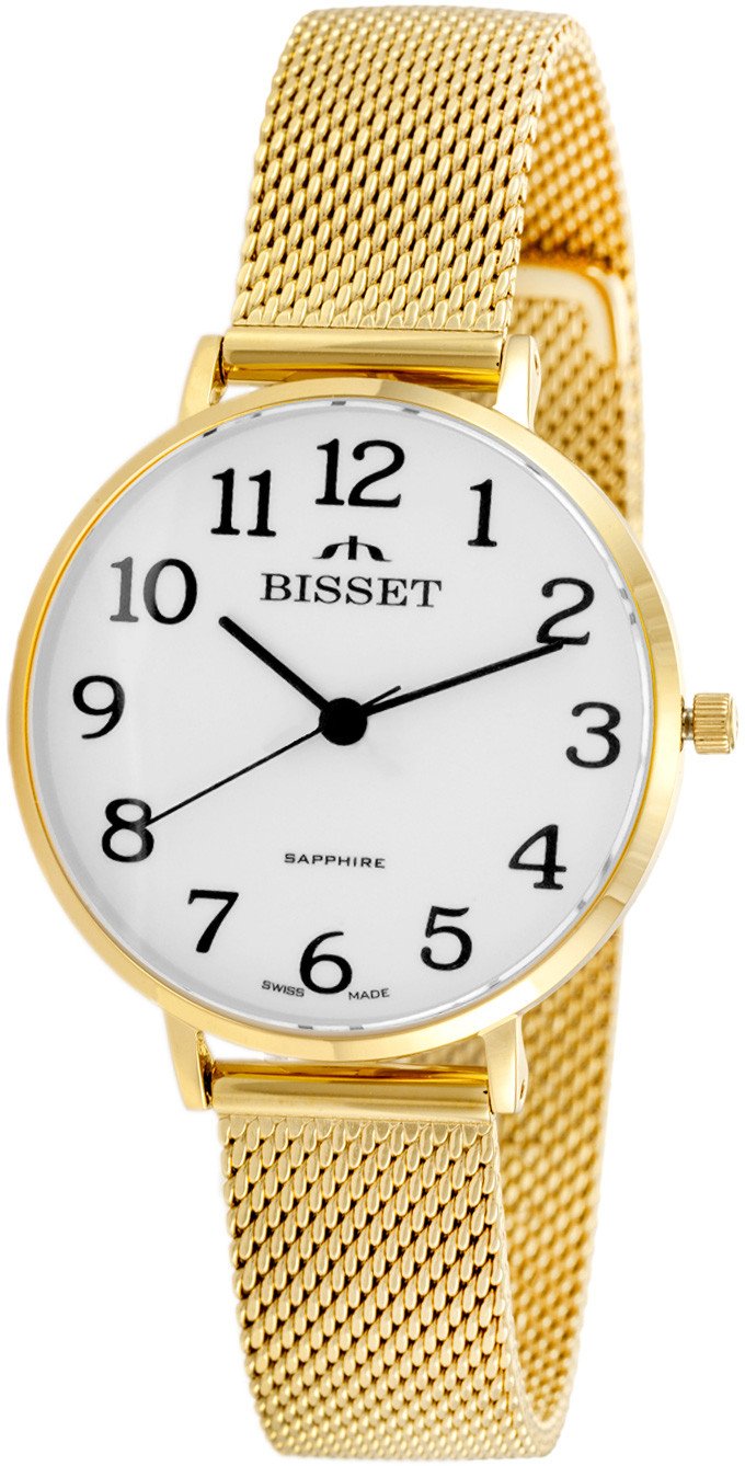 Szwajcarski zegarek damski Bisset BSBF32 złoty bt