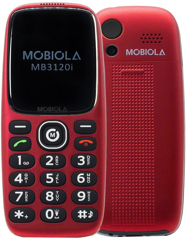 TELEFON GSM MOBIOLA DLA SENIORA MB3120i 2G CZERWONY