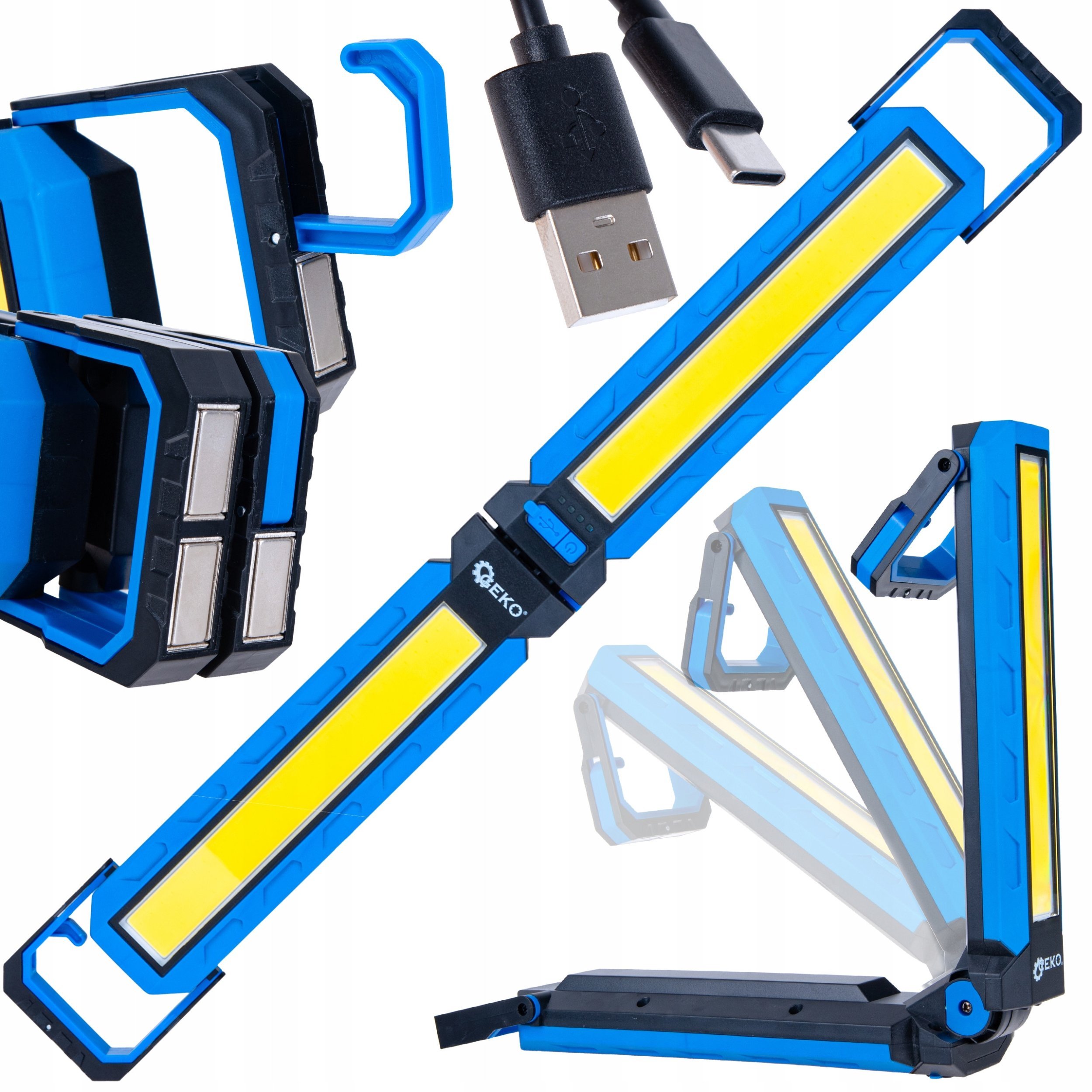 Lampa warsztatowa składana z magnesami LED COB 10W 4000mAh 1000lm (25)