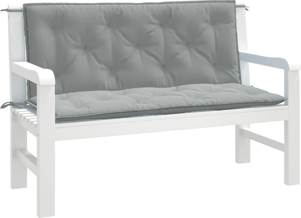 vidaXL Poduszki na ławkę ogrodową, 2 szt., jasnoszary melanż