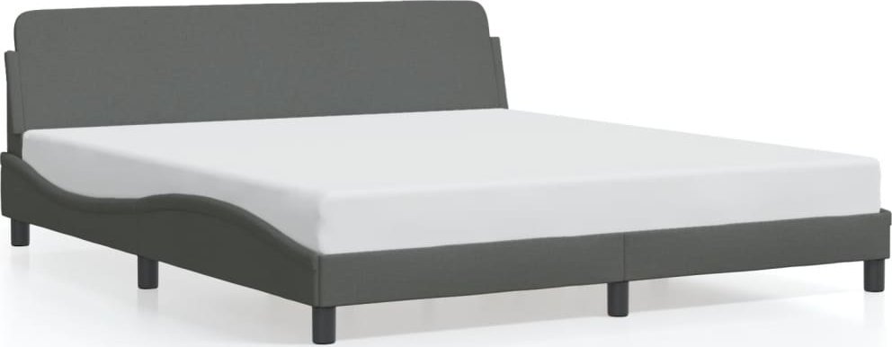 vidaXL vidaXL Rama łóżka bez materaca, ciemnoszara, 160x200 cm, obita tkaniną