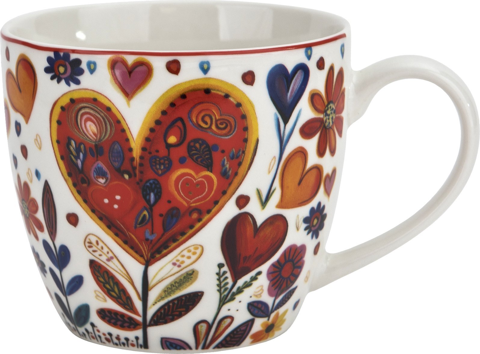 Kubek porcelanowy 460 ml Kolorowe Serca 4