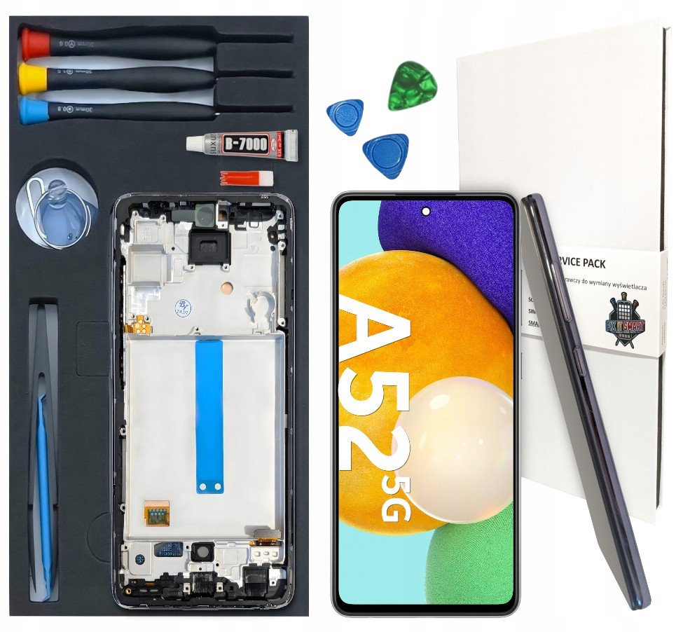 WYŚWIETLACZ LCD DO SAMSUNG GALAXY A52 5G INCELL RAMKA CZARNA ZESTAW WYMIANA