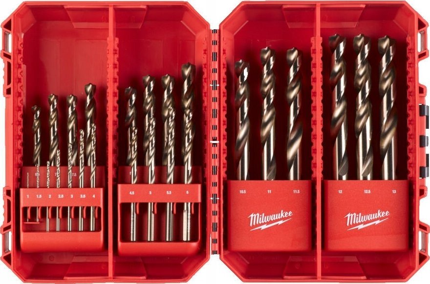 Wiertło Milwaukee MILWAUKEE WIERTŁA KOBALTOWE DO METALU HSS-G CO KOMPLET 25 sztuk 1-13mm