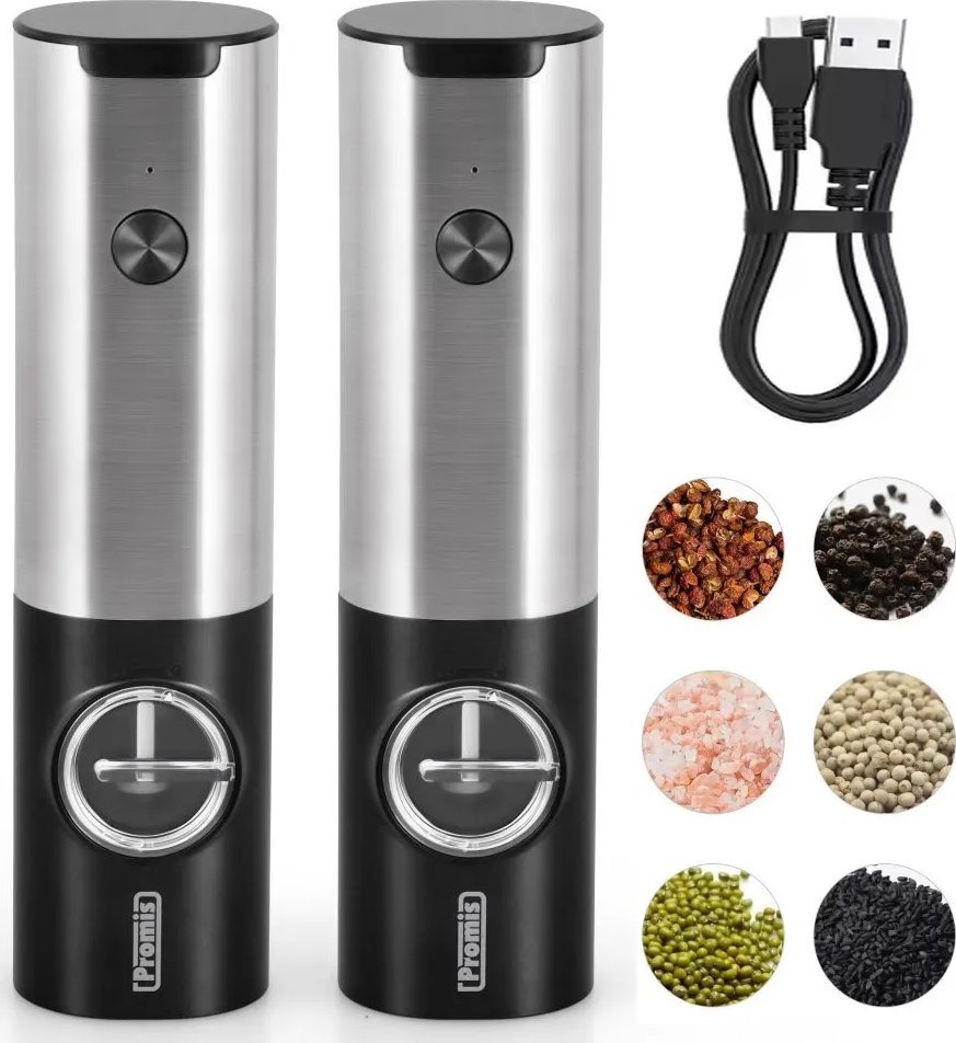 Młynek do przypraw Eldom ELEKTRYCZNY MŁYNEK DO PIEPRZU SOLI PRZYPRAW AKKU ŁADOWANIE USB ZESTAW 2 SZT