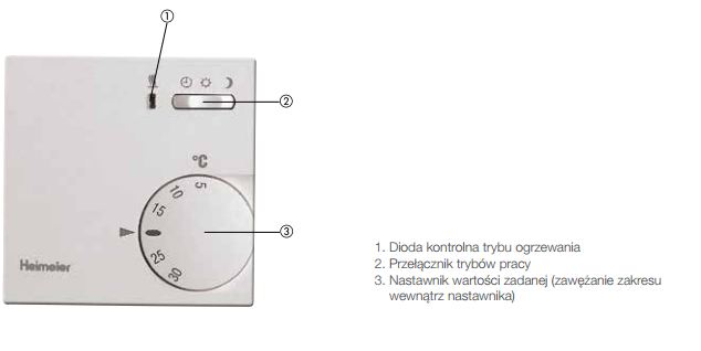 Heimeier Termostat pokojowy z obniżeniem temperatury 230V (1938-00.500)