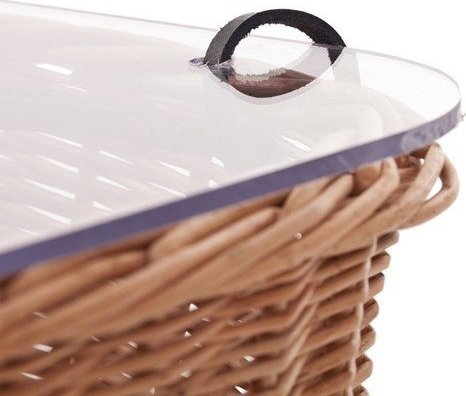 WickerPL Wiklinowy Pojemnik z Pokrywą z Poliwęglanu 28x28 H11 cm