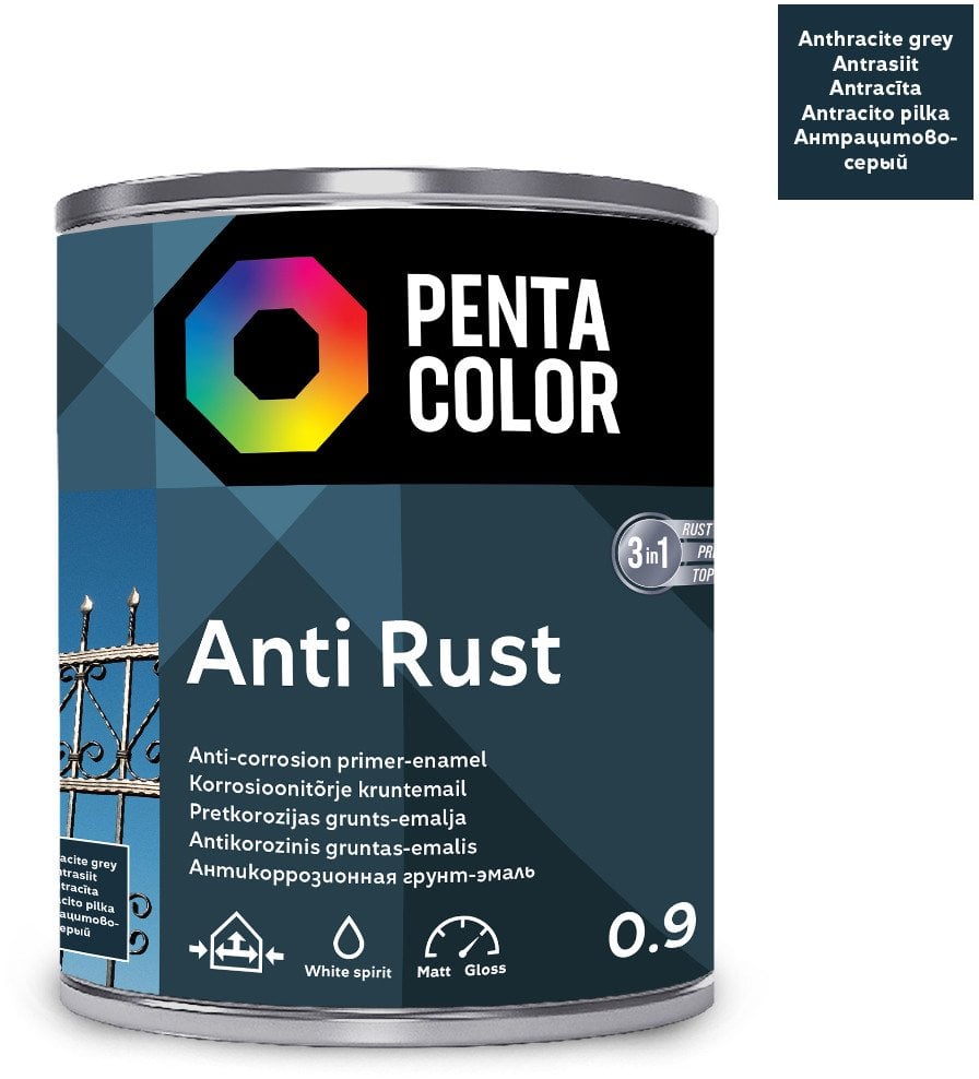 Pentacolor PAINT ANTI RUST ANTHRACITE 0.9L