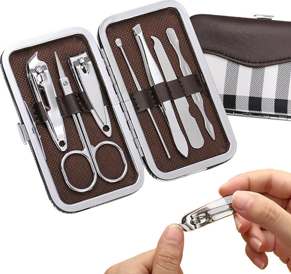 Verk Zestaw do paznokci przybornik manicure pedicure etui cążki 7 elementów