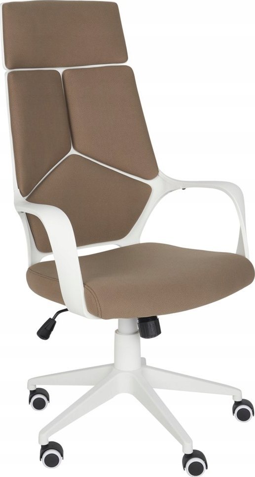 Krzesło biurowe Beliani Krzesło biurowe regulowane brązowo-białe DELIGHT