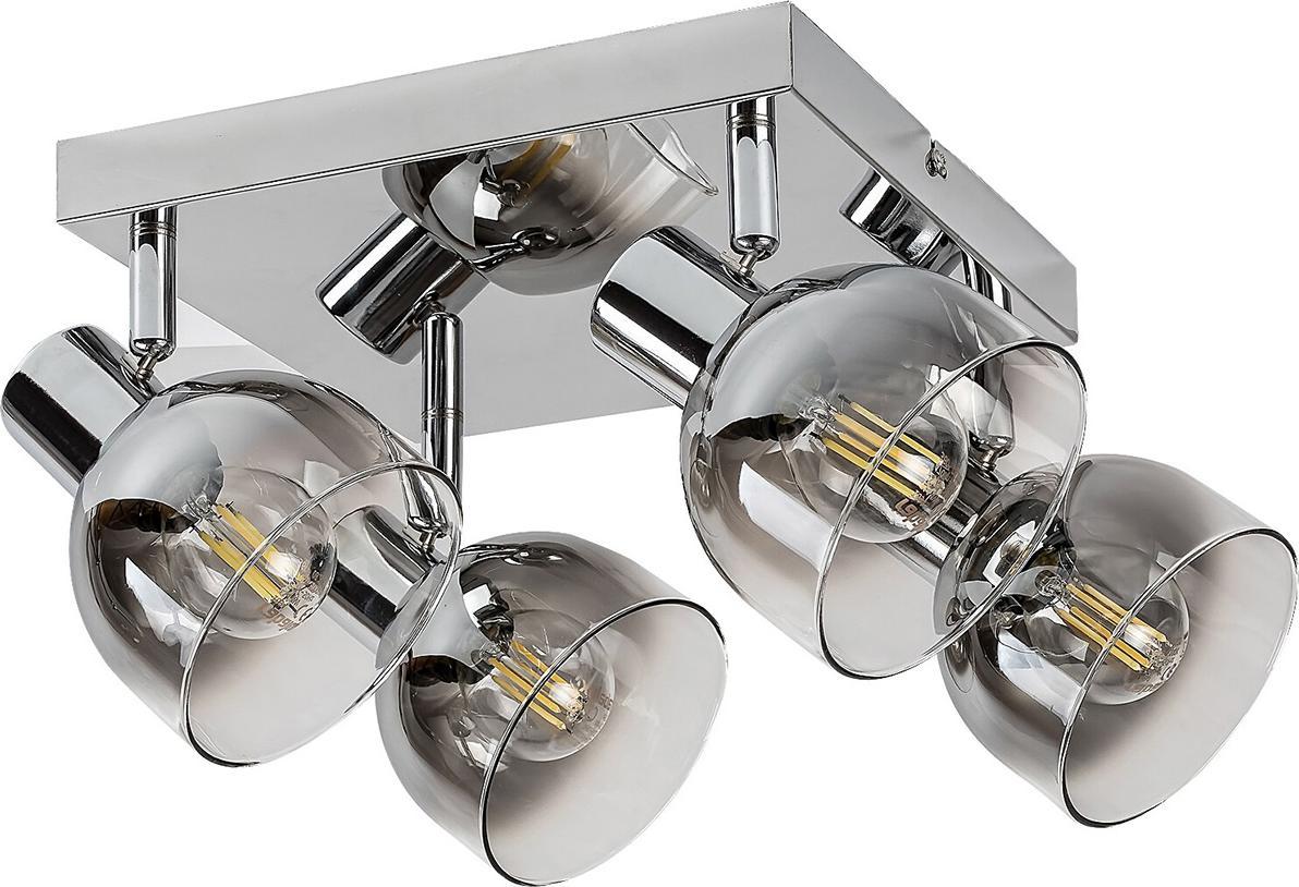 Lampa sufitowa Rabalux Kwadratowa lampa sypialniana Tarien z regulacją nad łóżko chrom