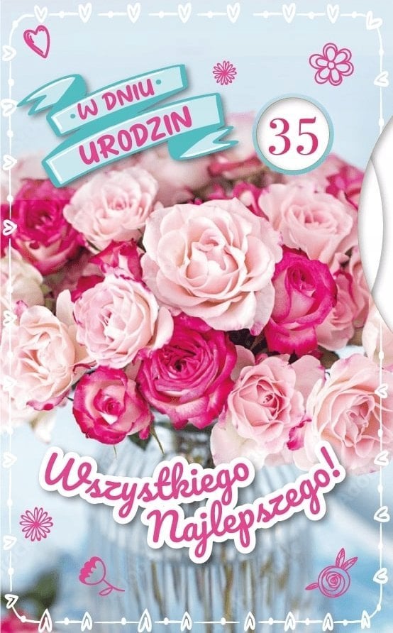 KUKARTKA Karnet Urodziny wymienne cyfry