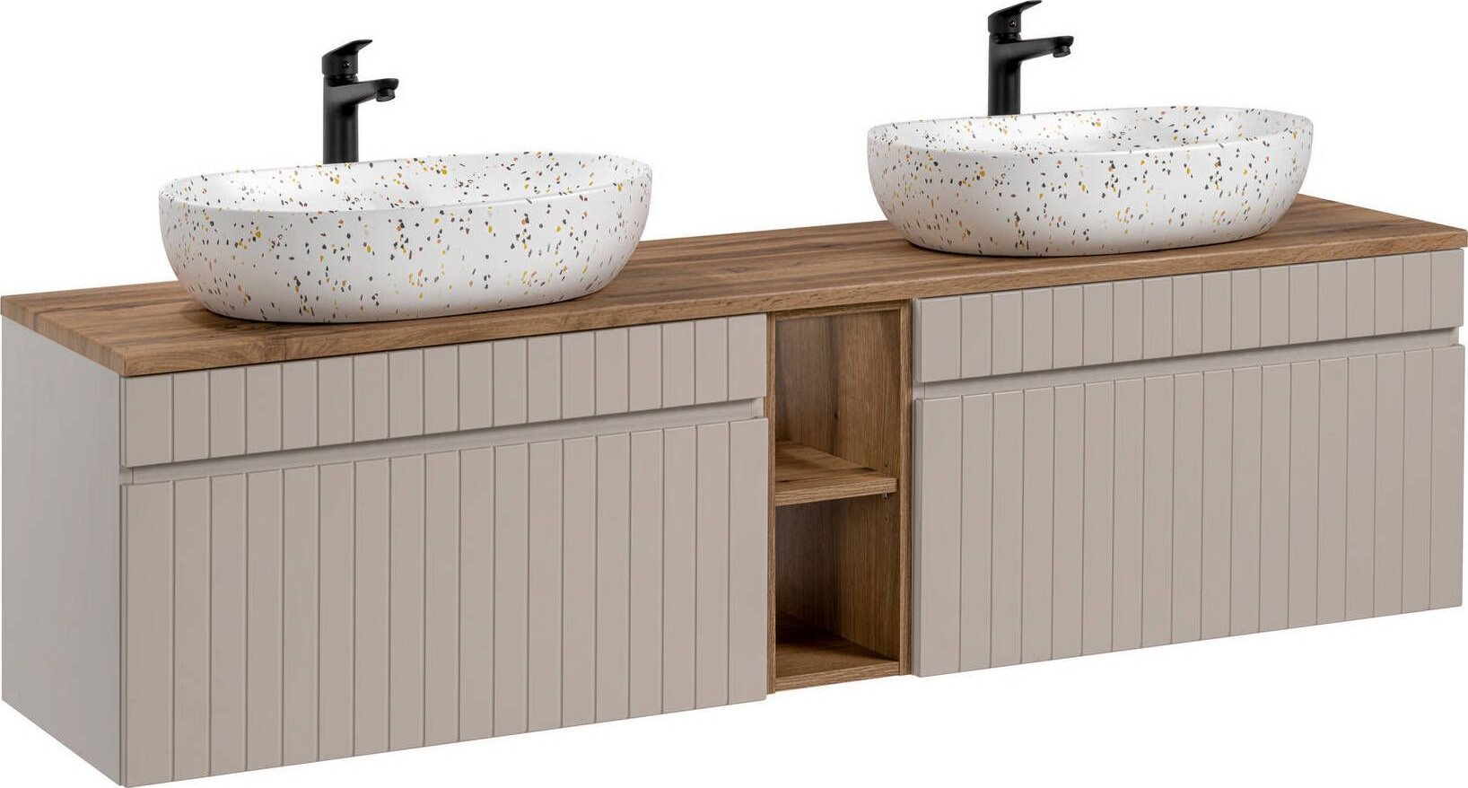 Comad Szeroka szafka z umywalką, Iconic, 180x46x46 cm, beżowy, mat