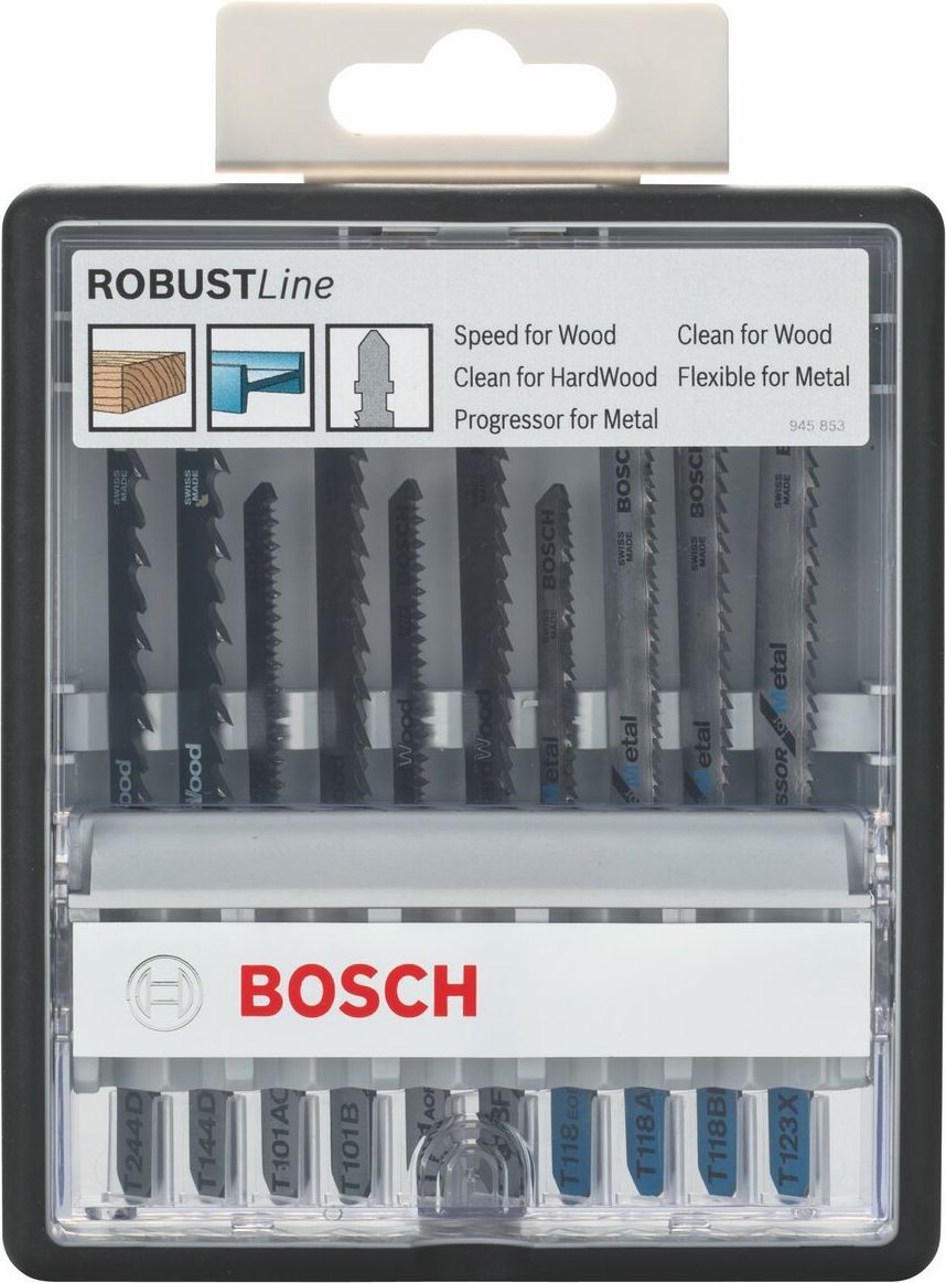 Bosch Zestaw brzeszczotów do wyrzynarki Wood and Metal, Robust Line, 10 szt.