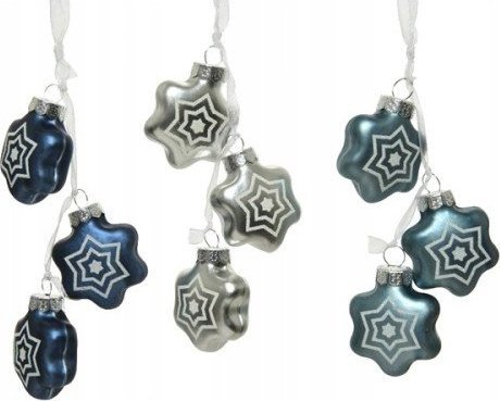 Kaemingk Bombki na choinkę gwiazdki szklane 3 szt.