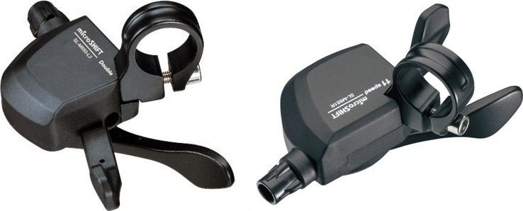 Microshift Manetki MICROSHIFT XLE, Para, 11.rzędowe(2x11), Kompatybilne z Shimano, Xpress Trigger, Bez Wskaźnika Przełożeń (NEW)