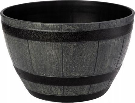 Galicja Donica imitacja drewna okrągła 40 cm Barrel szara