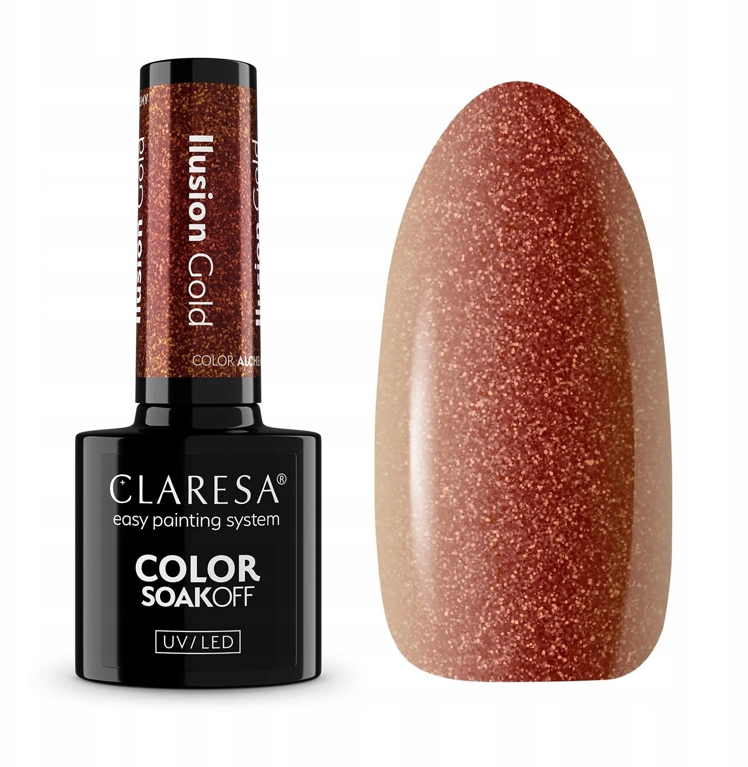 CLARESA Lakier hybrydowy Alchemy Ilusion Gold 5g